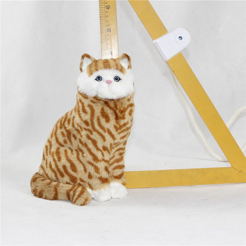 皮毛玩(wán)具貓：仿真貓咪會(huì)叫小(xiǎo)貓玩(wán)偶毛絨玩(wán)具假貓模型創意兒(ér)童生(shēng)日(rì)禮物(wù)貓咪擺件(jiàn)義烏楚傑工藝品有限公司